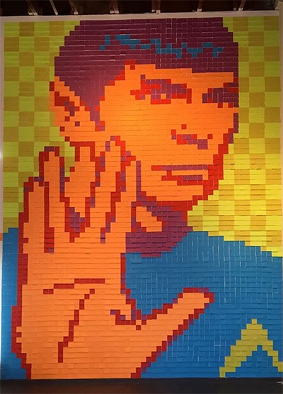 Spock Post-It Mural